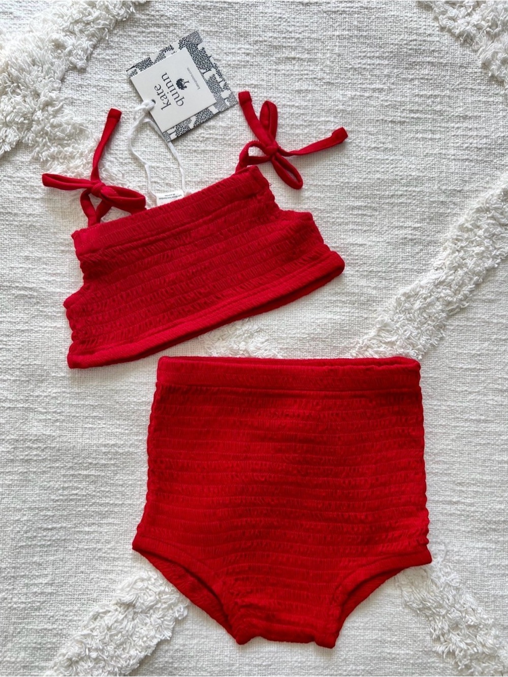 Red Two-Piece Set with Tie Straps
